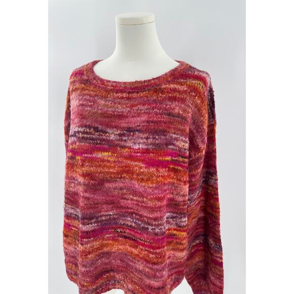 Peruvian Connection Alpaca Sweater Knit Red Stripe Long Sleeve - Picture 3 of 10